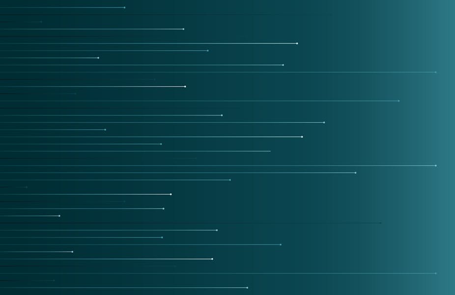 Graphic of lines implying motion on a teal background