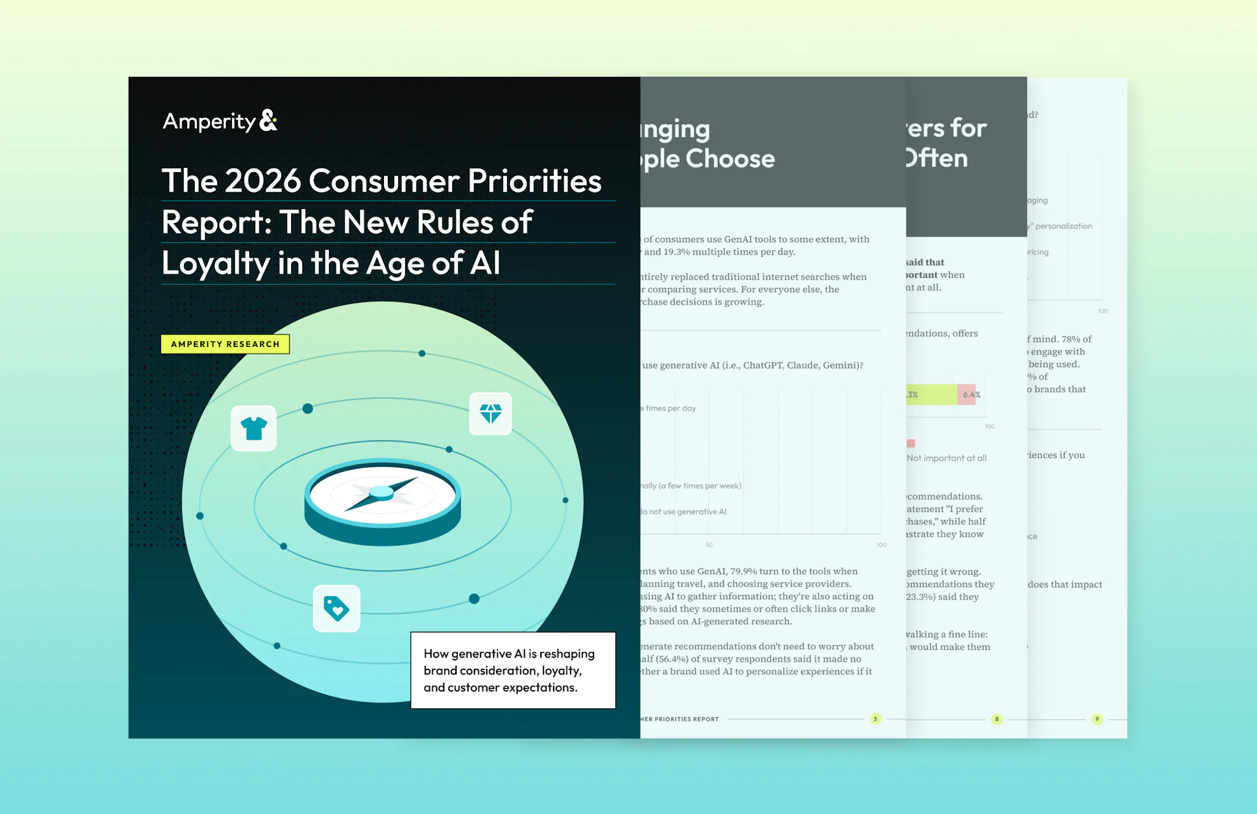 Guide "The 2026 Consumer Priorities Report" against a yellow-teal gradient background.