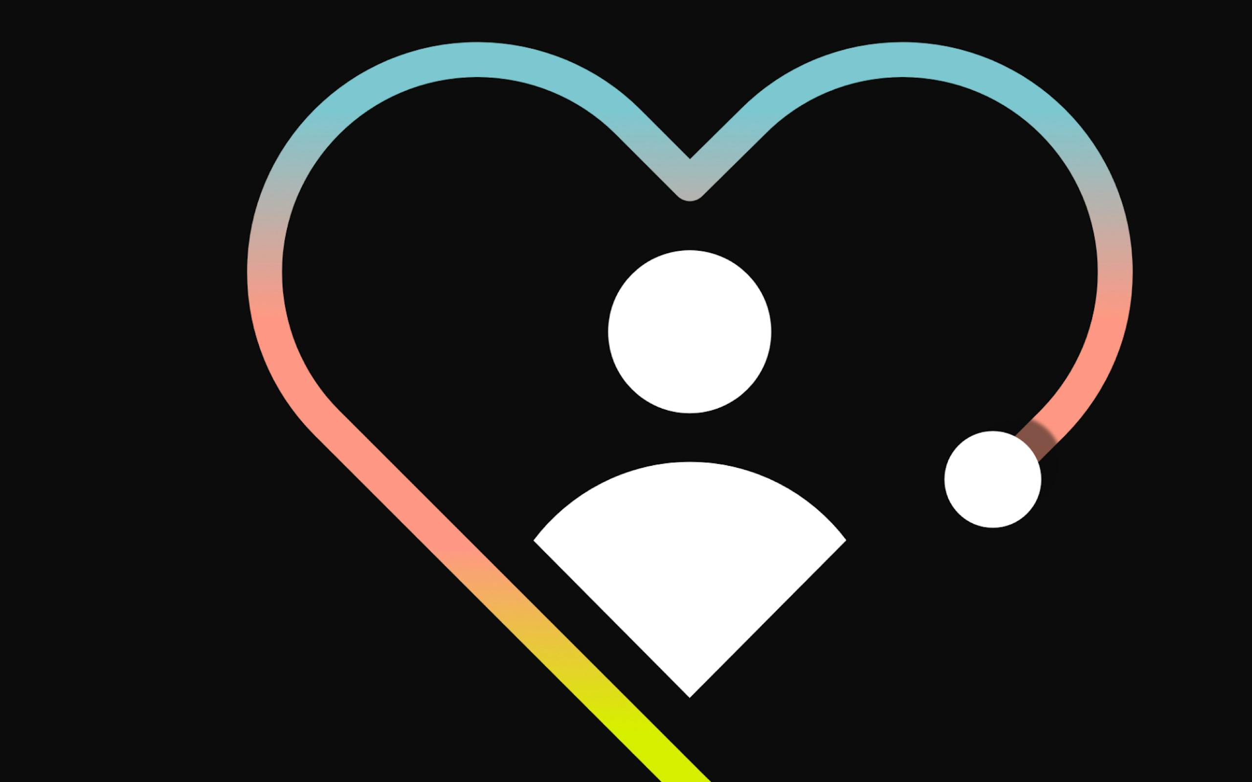 Illustration of a profile figure in a heart