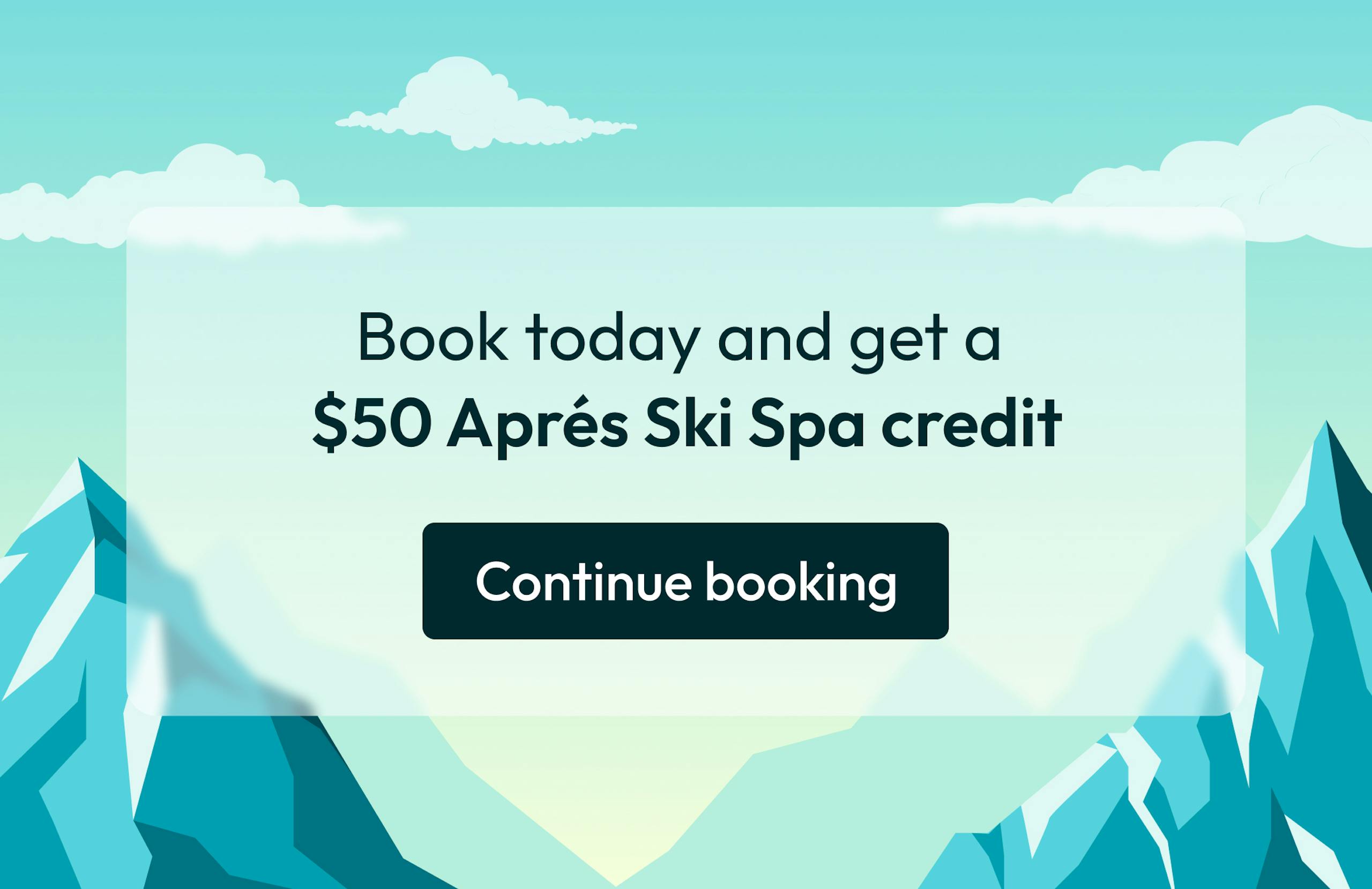 An illustration of a "continue booking" website button.