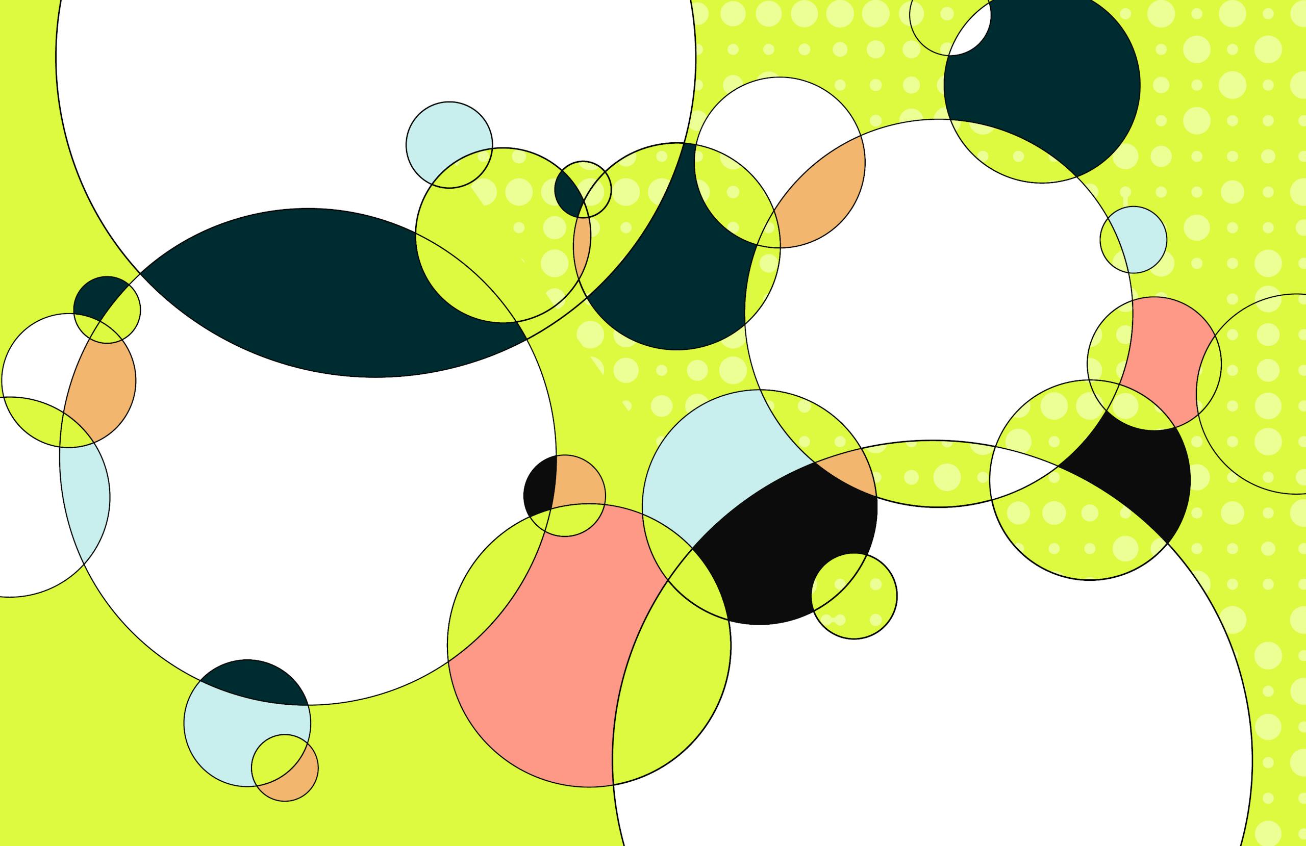 Graphic of stylized overlapping circles 