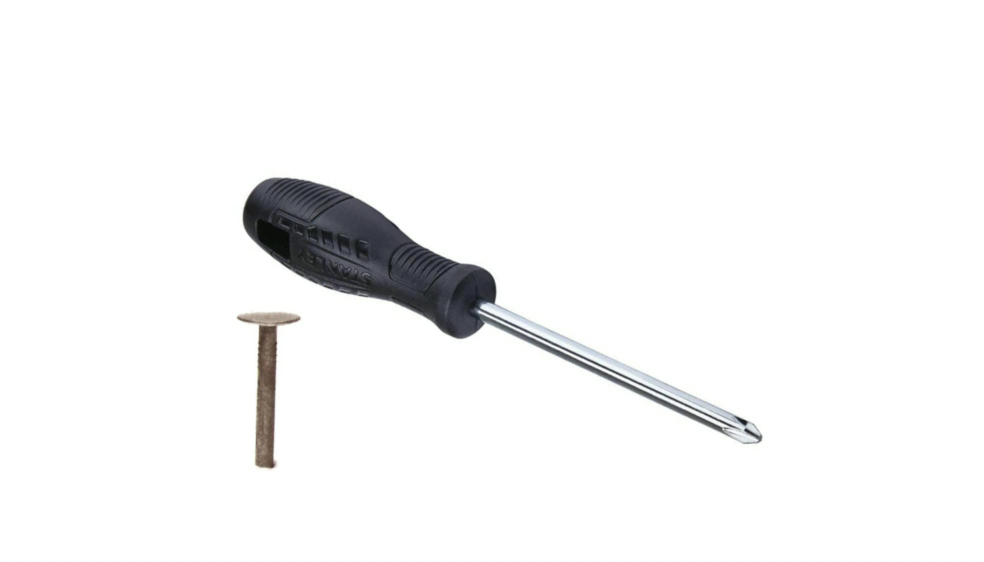 Image of a screwdriver and a broken nail