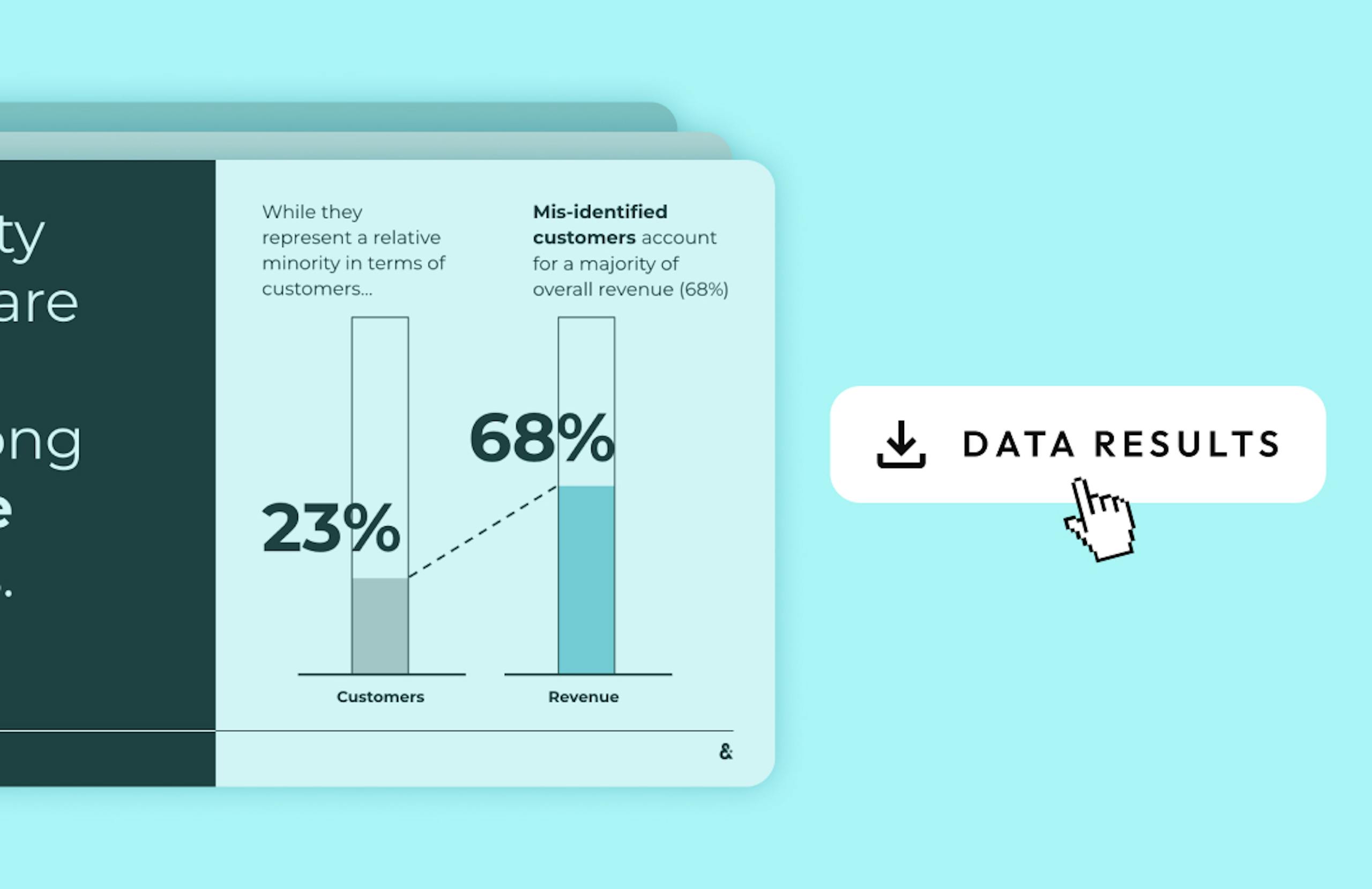 Slide deck with a button to download labeled "Data Results" 
