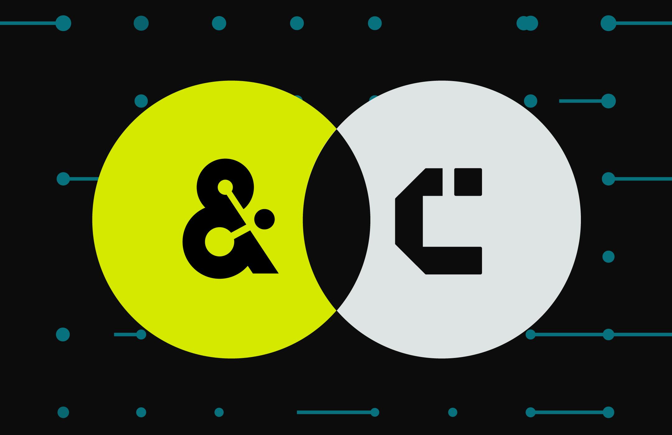 Image displays an & and C icon colliding together.