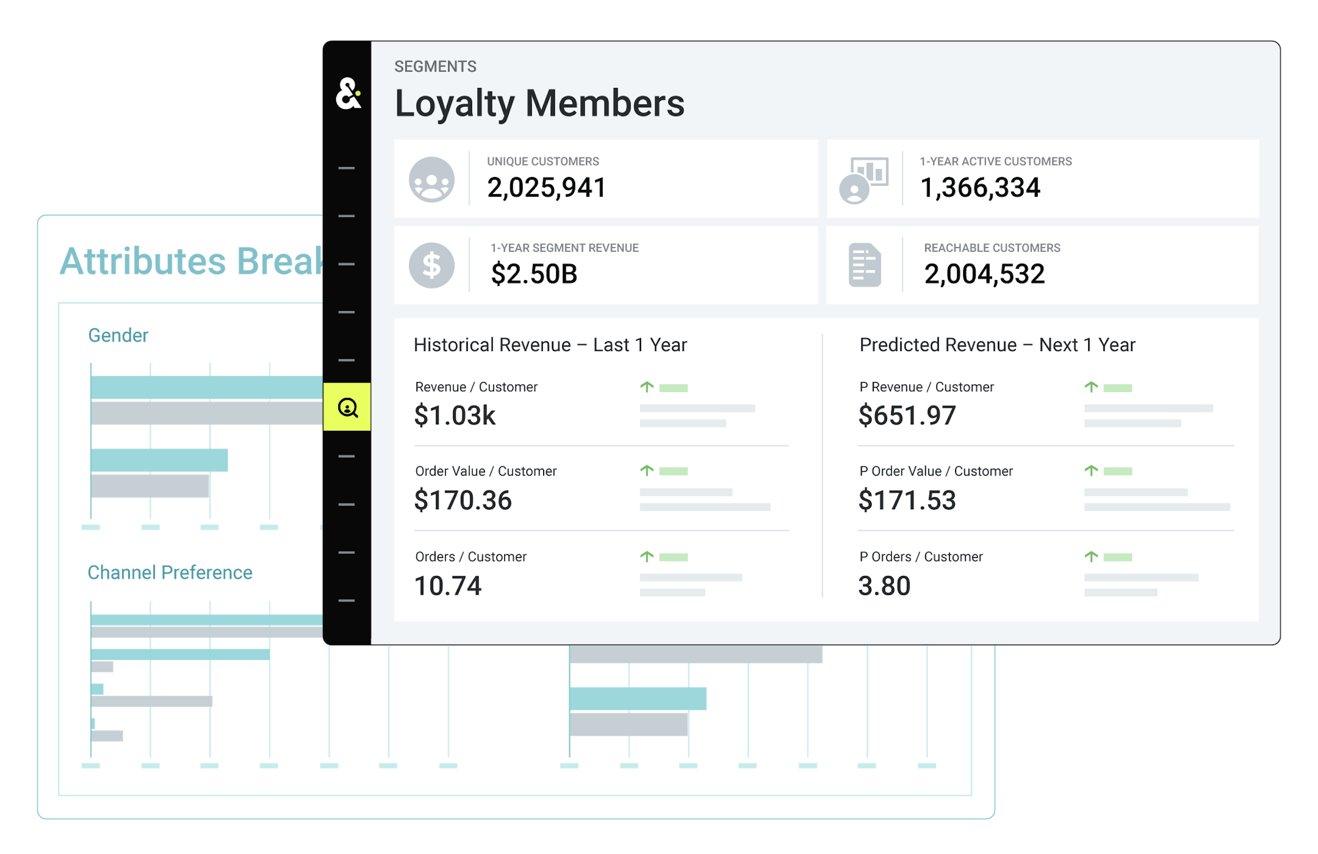 product illustration of analytical insight into a loyalty members segment in a cdp