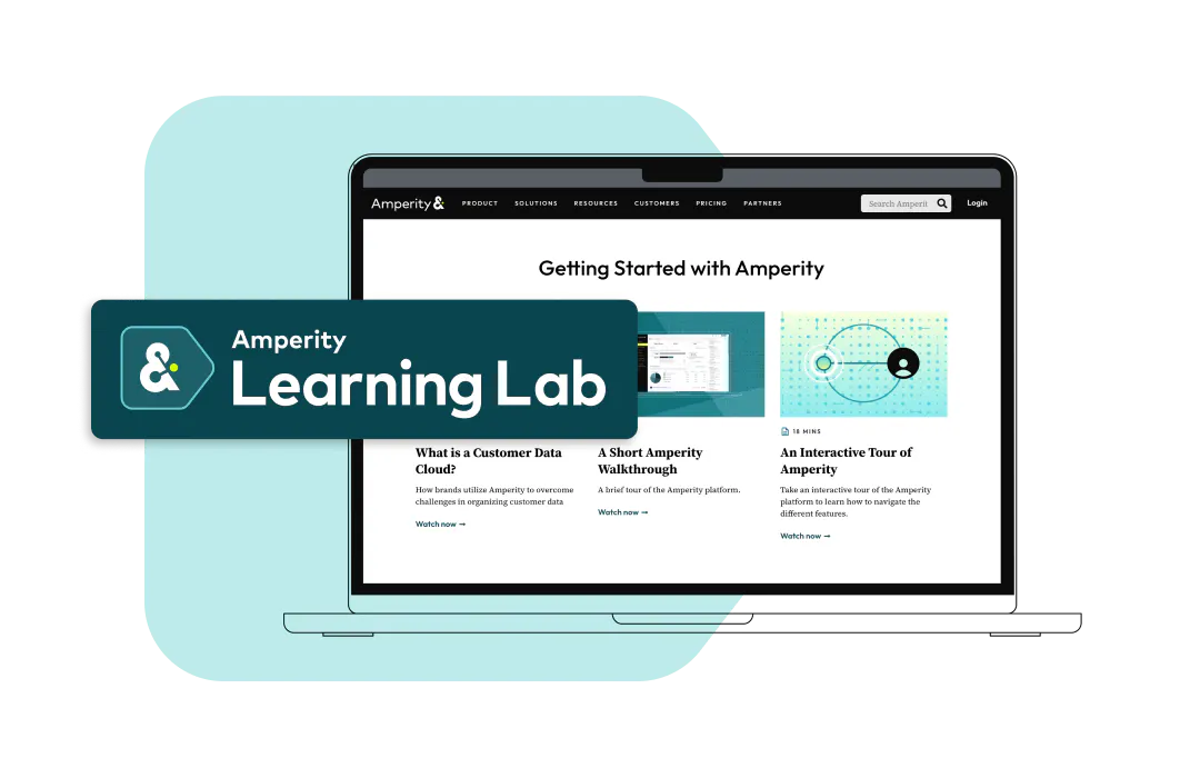 Screenshot of Amperity Learning Lab on laptop