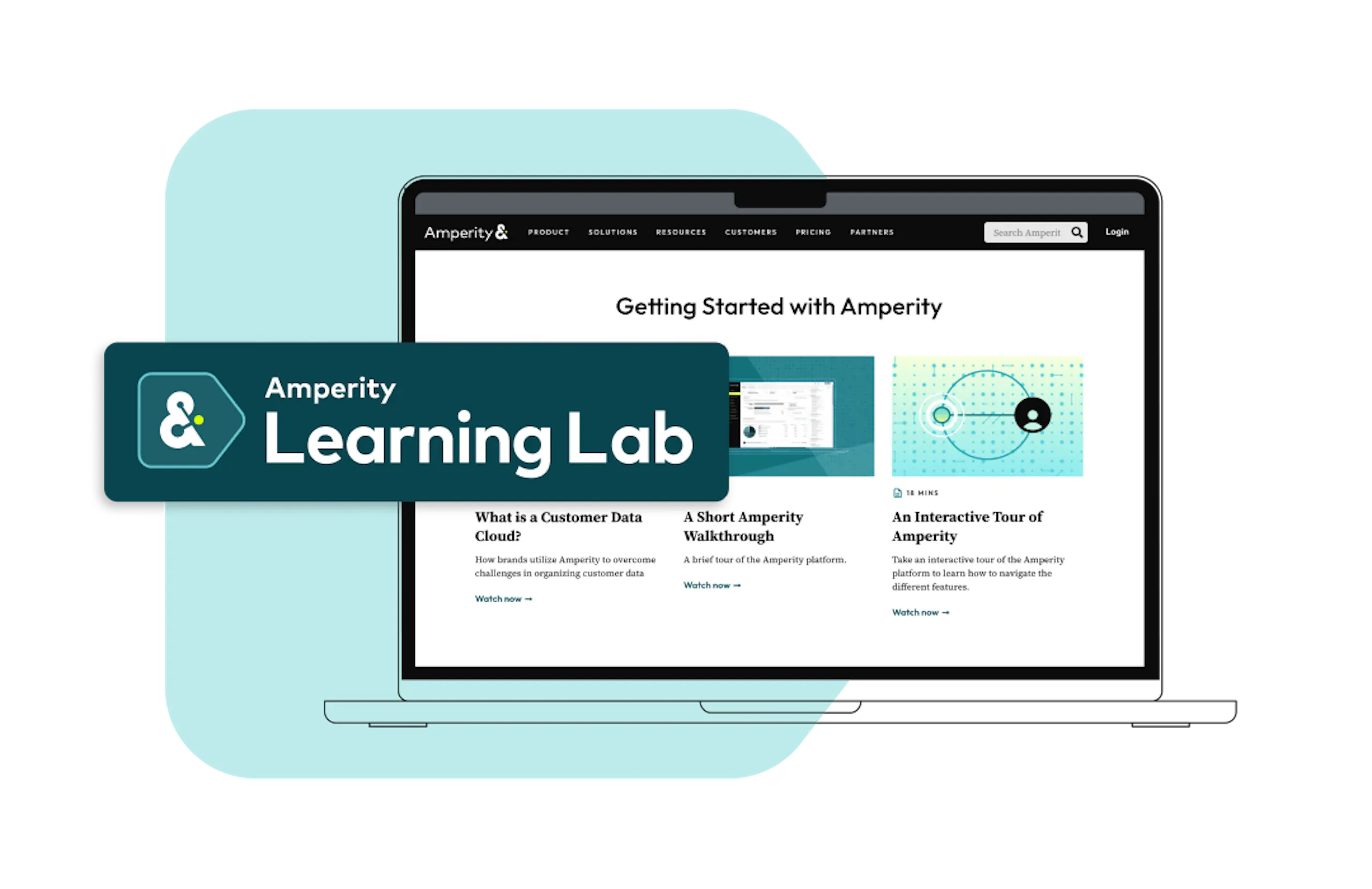 Screenshot of Amperity Learning Lab on laptop