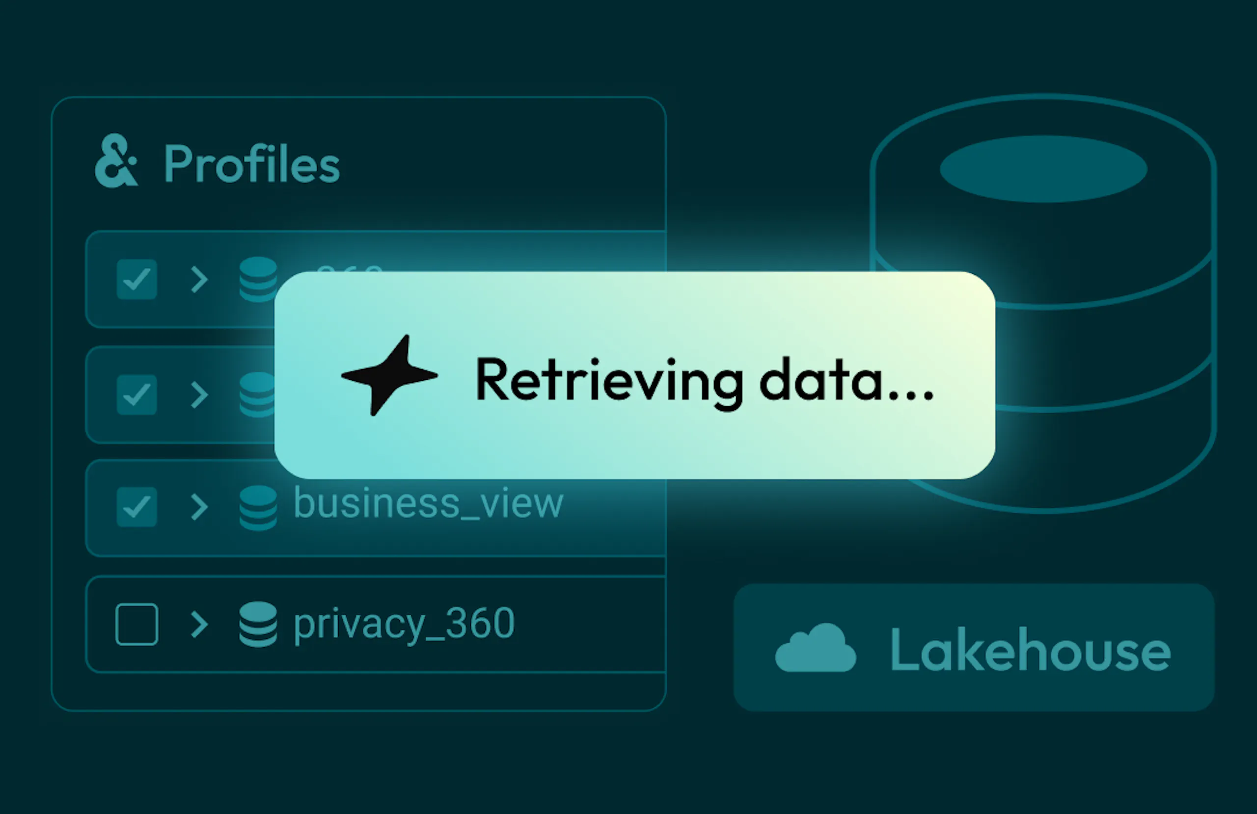 Notification reading "Retrieving data..."