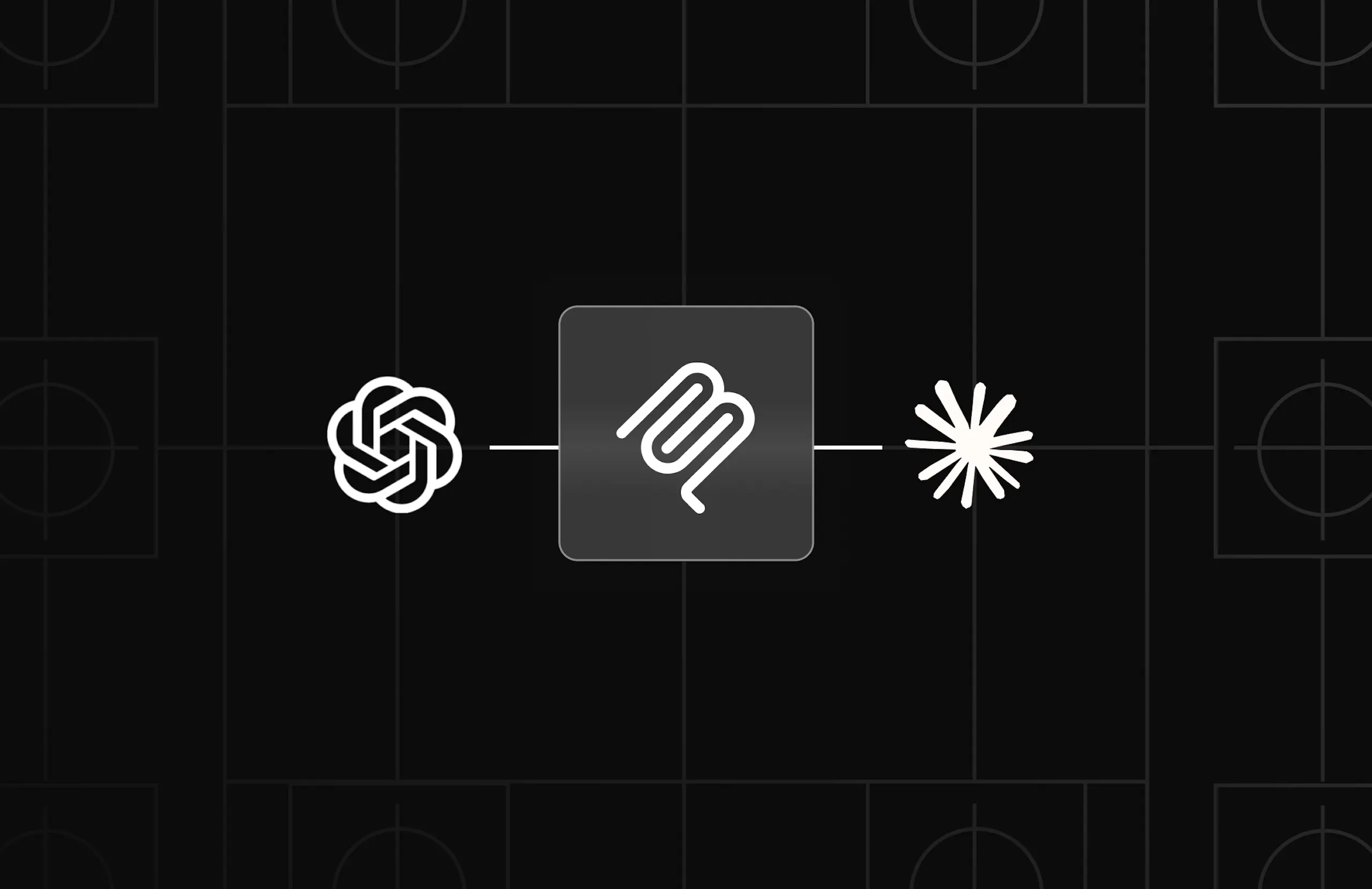 an illustration of Amperity, OpenAI, and Anthropic logos all rendered in black and white.