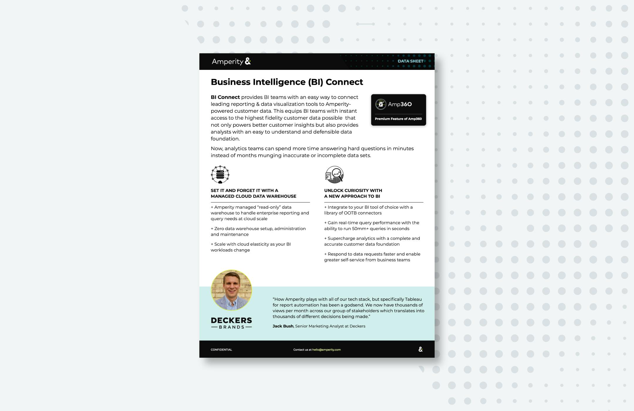 Stylized image of the Business Intelligence Connect quick guide