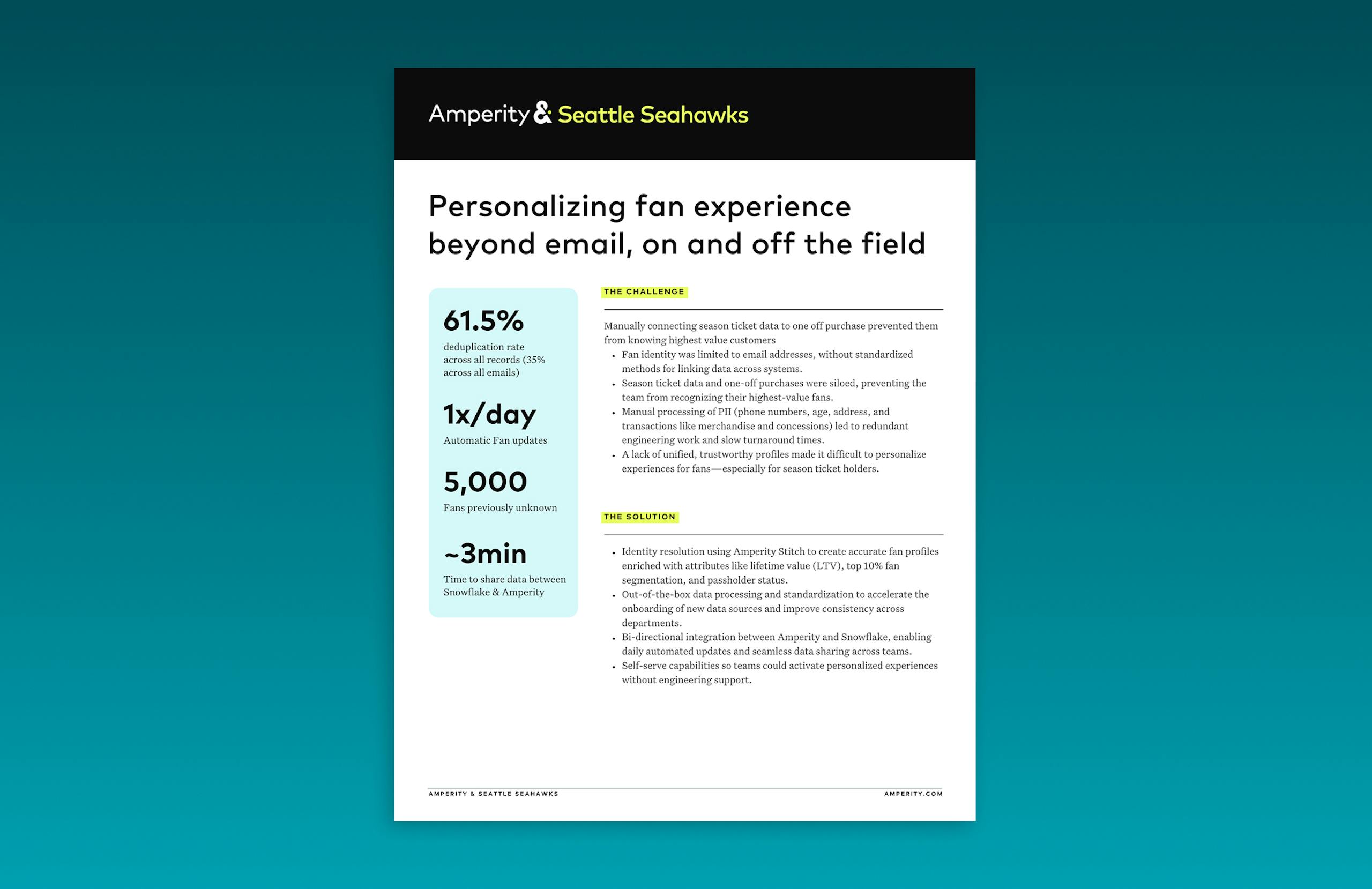 Two pages of a case study about Seattle Seahawks