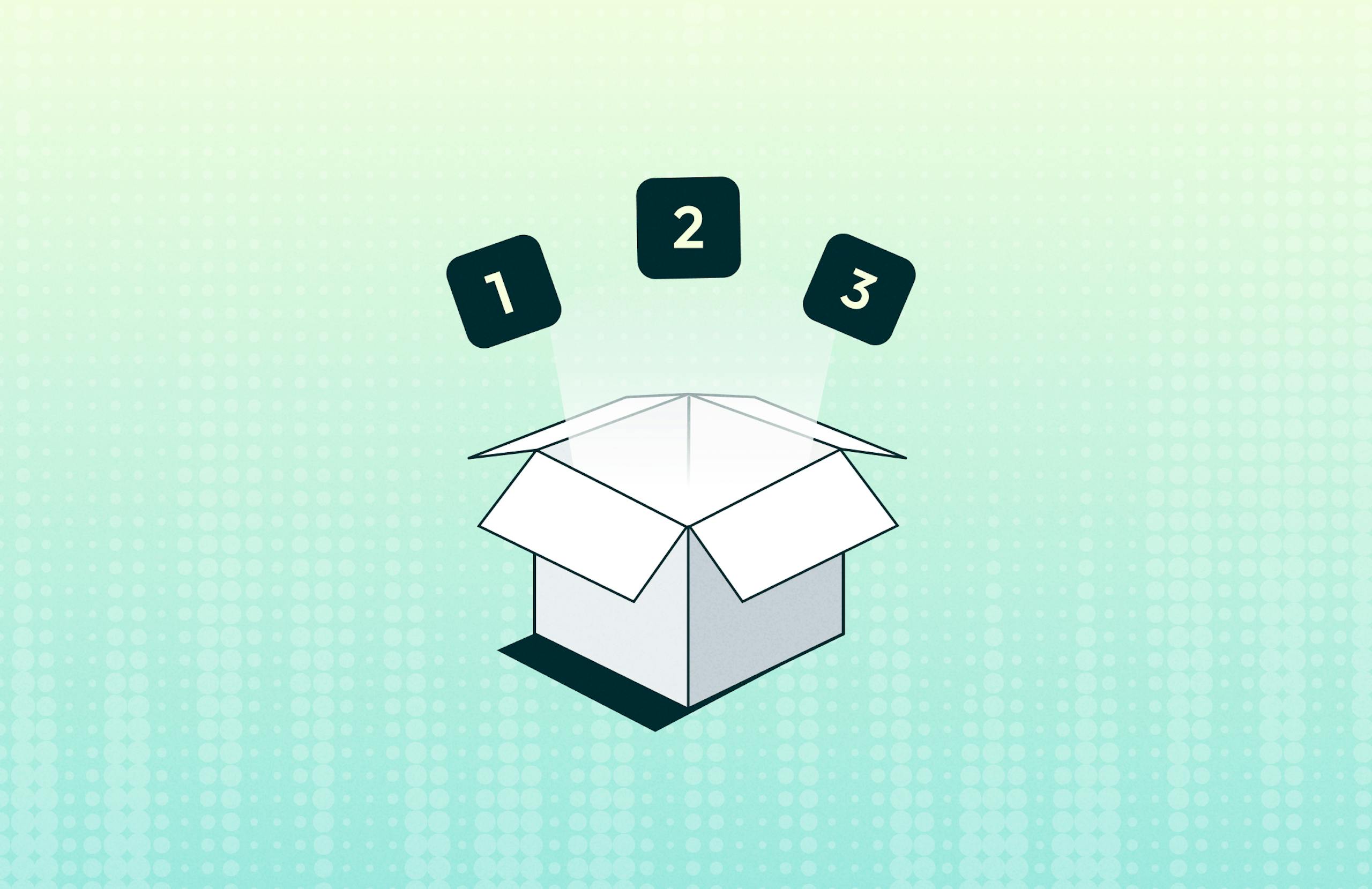 Image depicting a box and three items inside