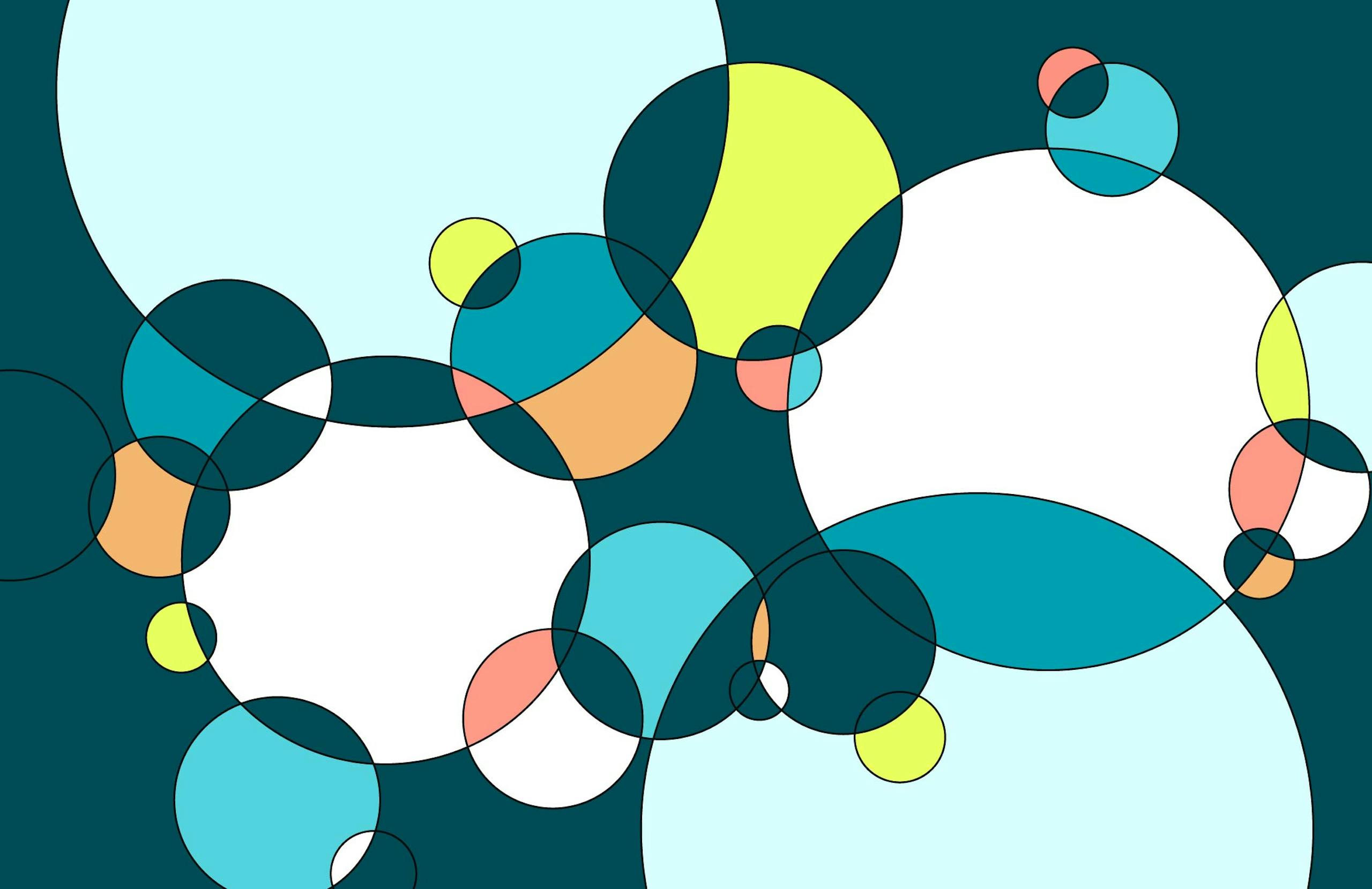 A series of overlapping circles, suggesting different audience groups and the ability to target outreach. 