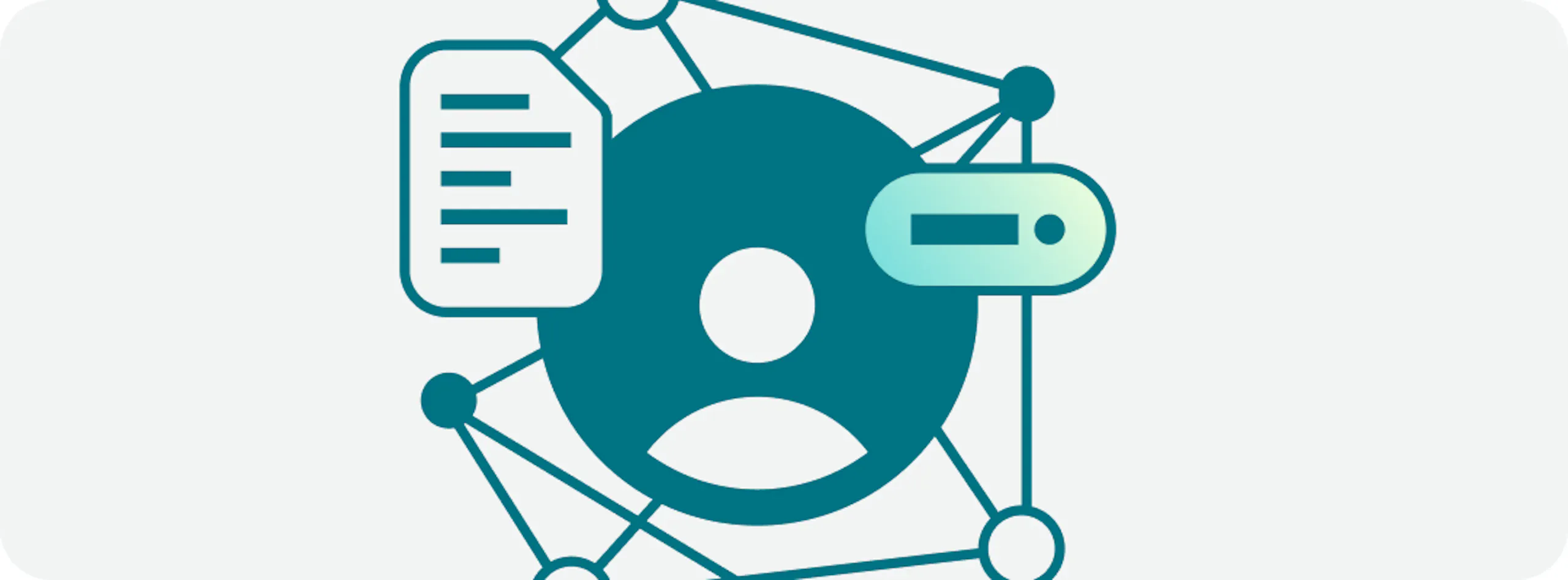 User in the middle of a web of nodes