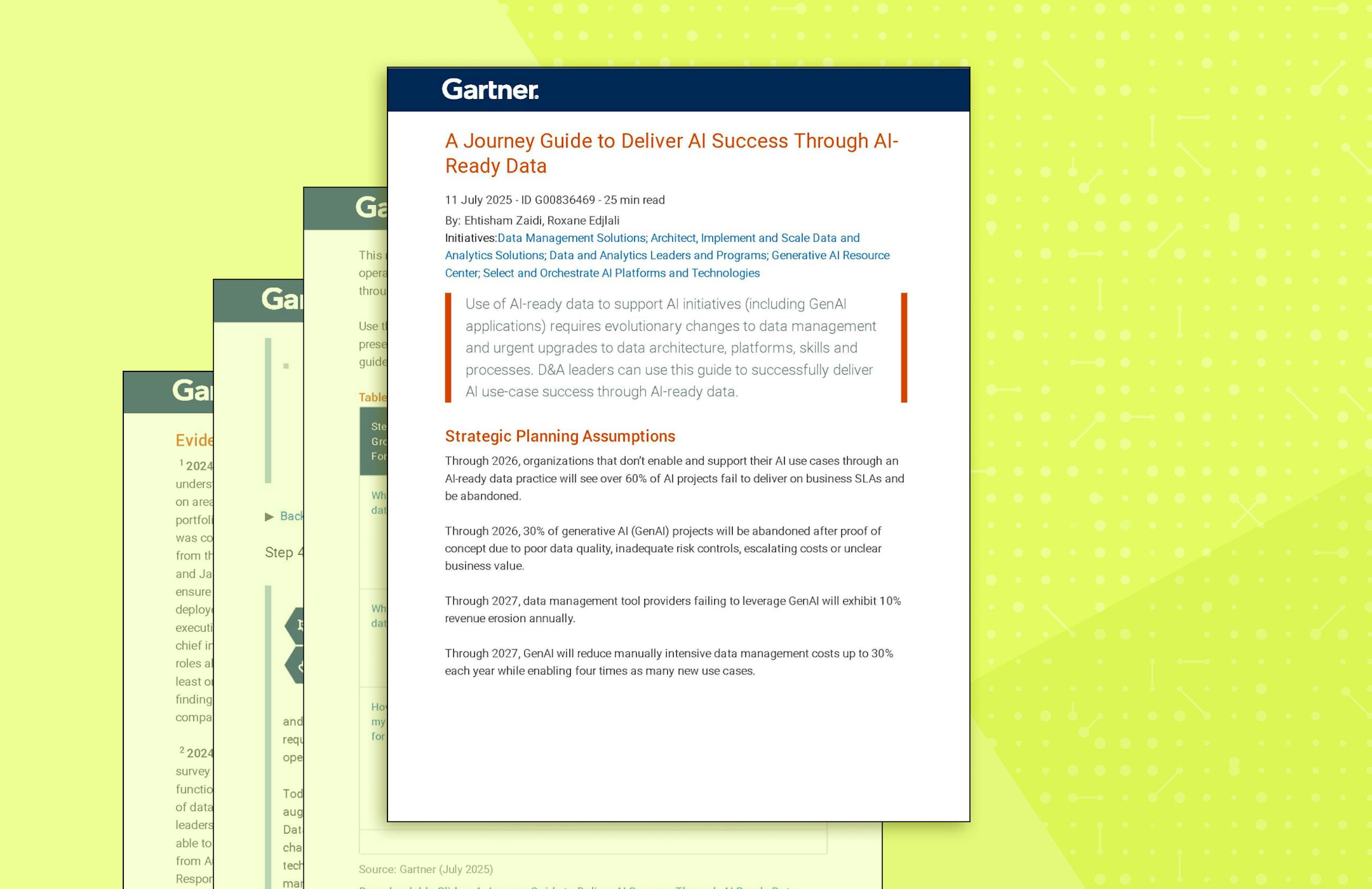 Gartner report against a bright yellow background.