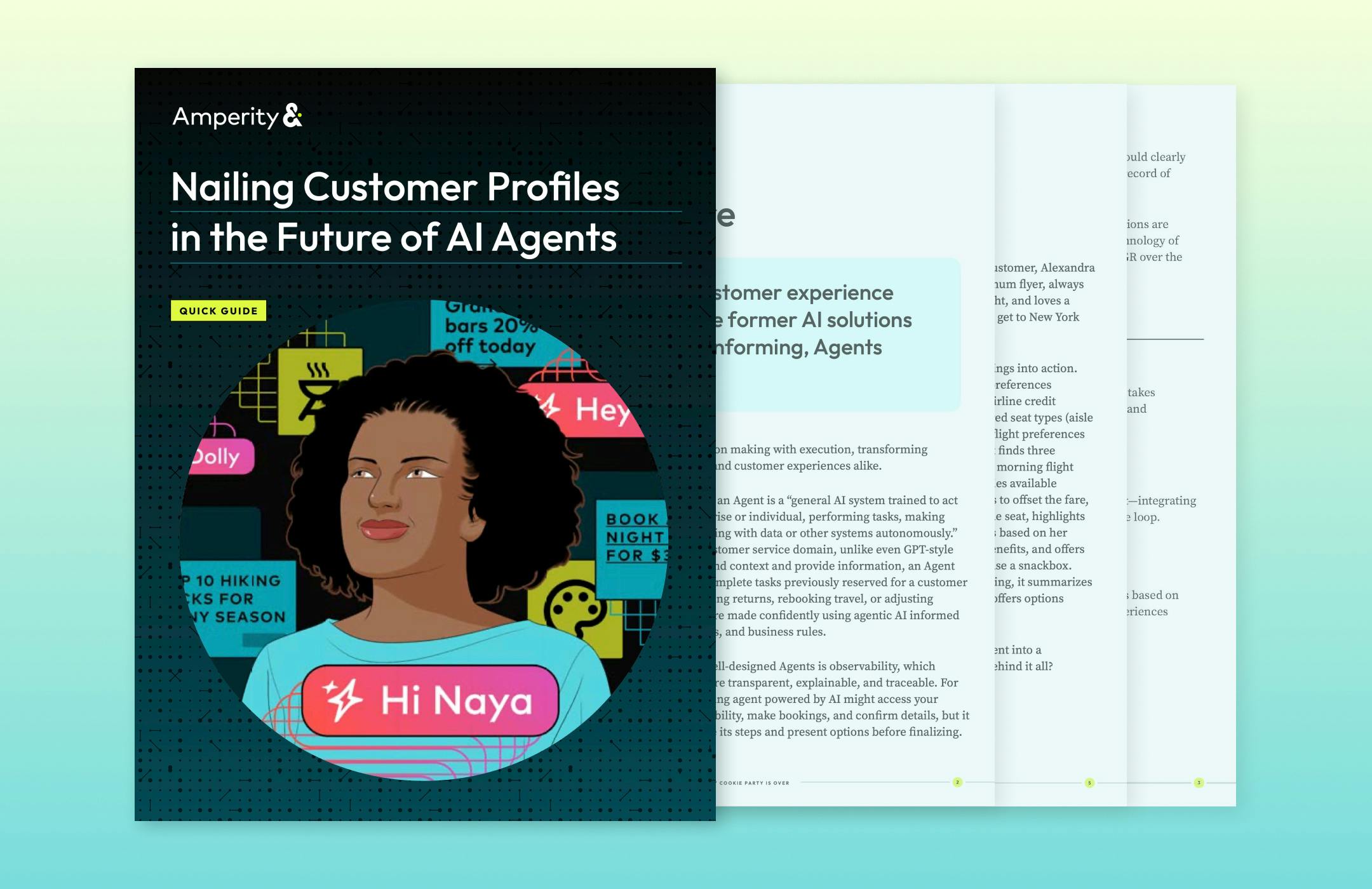 Illustration of the cover of the guide: nailing Customer Profiles in the future of AI Agents