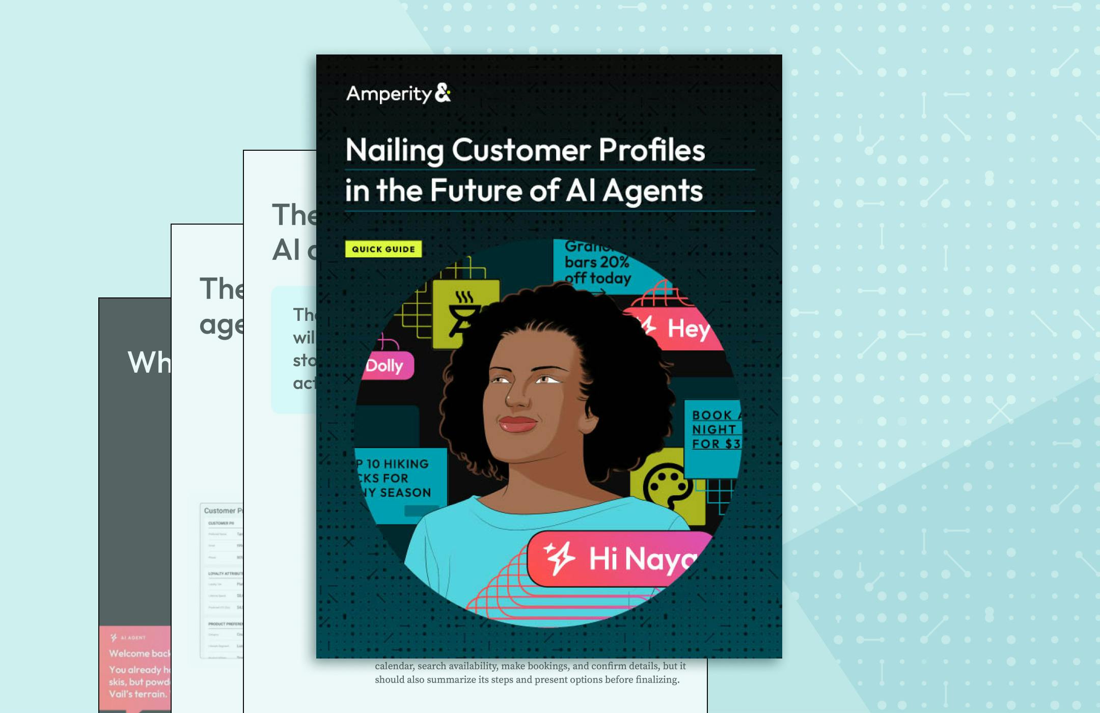 Illustration of the cover of the guide: nailing Customer Profiles in the future of AI Agents