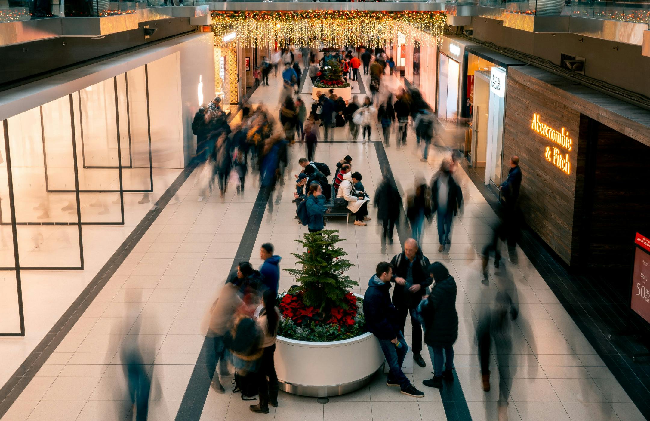 Photograph of busy shopping mall