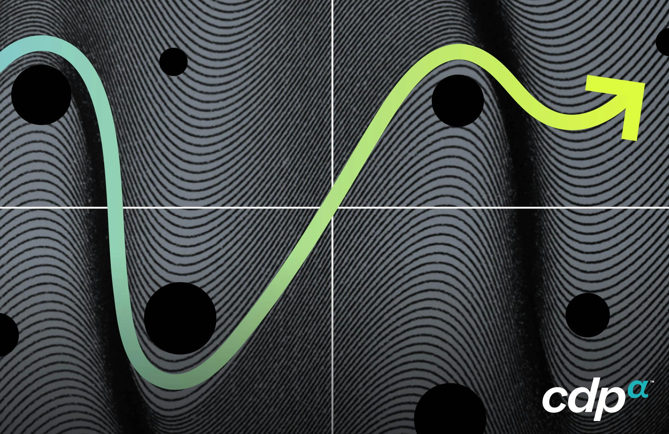 Image of arrow within waves.