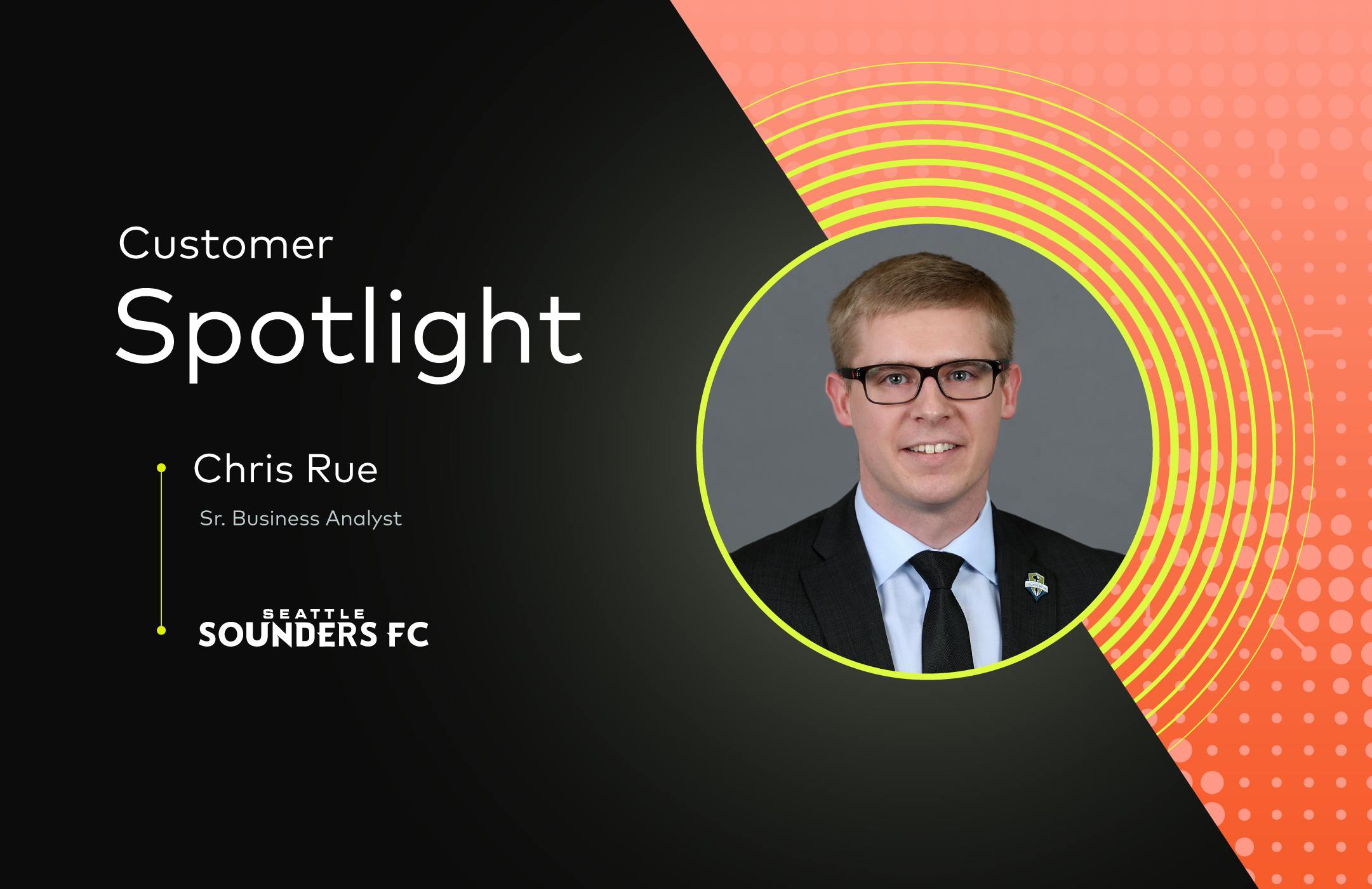 Image showing Chris Rue and words stating: Customer Spotlight, Chris Rue. 