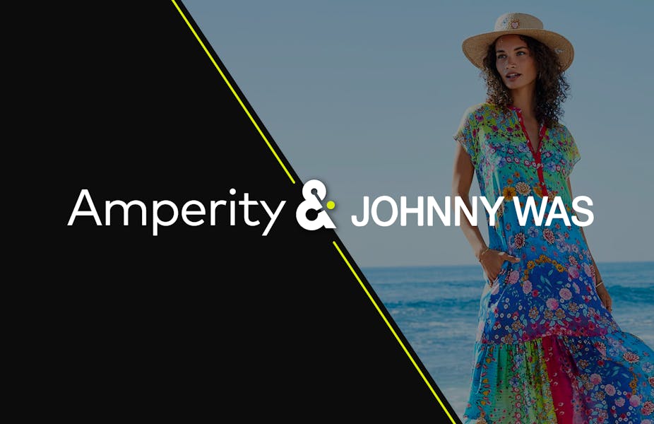 Image displaying woman with words: Amperity & JOHNNY WAS. 